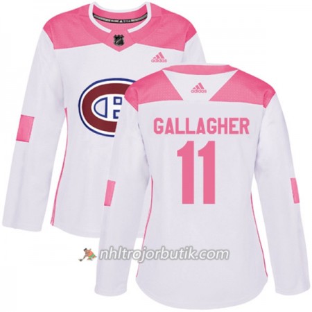 Dame Ishockey Montreal Canadiens Tröja Brendan Gallagher 11 Adidas 2017-2018 Vit Rosa Fashion Authentic